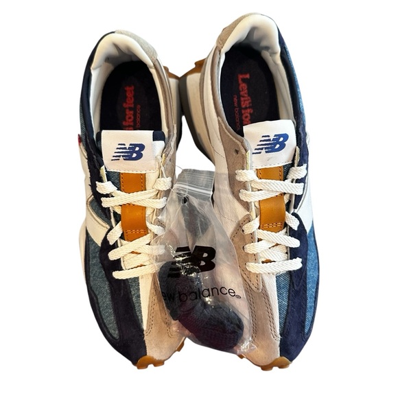 New Balance Levi 327 Navy and White Athletic Shoes
